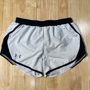 Women’s Under Armour Fly By 2.0 Running Shorts Black White Size XS